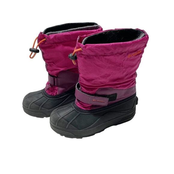 columbia Big Kids’ Powderbug Forty Snow Boot Wild Fuchsia, Bright Nectar - Picture 4 of 5